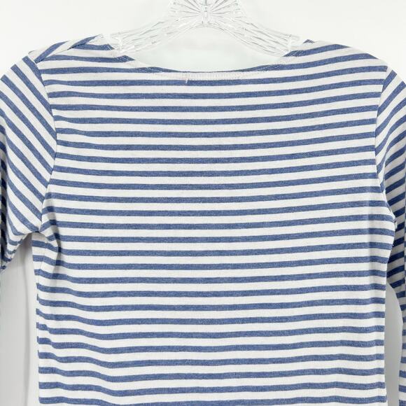 Brandy Melville Quarter Sleeve Striped Top Blouse Nautical Cropped Womens Sz OS - Picture 9 of 11